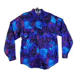 VTG 90s Mine & Bills Outfitters "Funky Cowboy" Button Down Long Sleeve Shirt - M